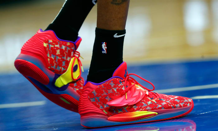 Brooklyn Nets forward Kevin Durant wore the Nike KD 14 sneakers against the Orlando Magic on March 15, 2022.